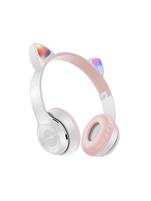 Pazariz Kablosuz Silikonlu Kulak Üstü Bluetooth Kulaklık Beyaz