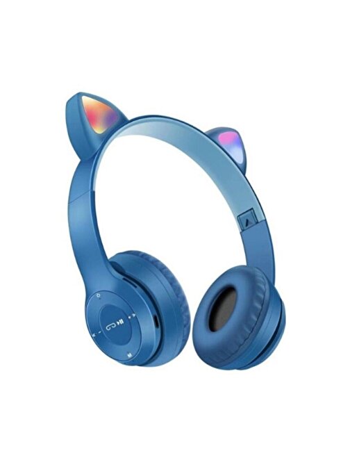 Pazariz Kablosuz Silikonlu Kulak Üstü Bluetooth Kulaklık Mavi