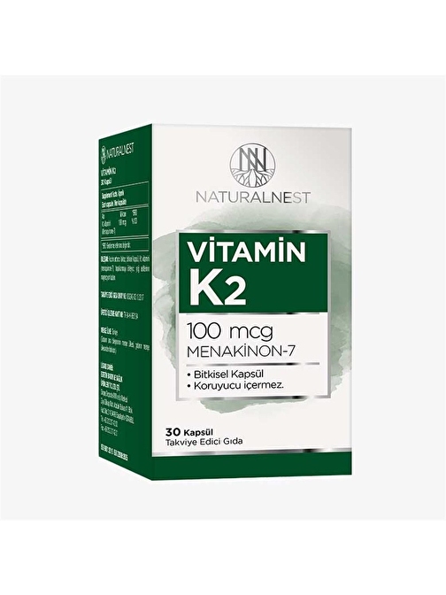 NaturalNest Vitamin K2 30 Kapsül