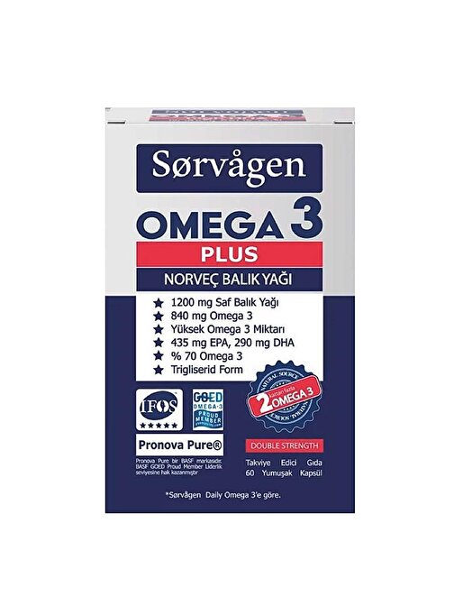 Sorvagen Omega 3 Plus Norveç Balık Yağı 60 Kapsül