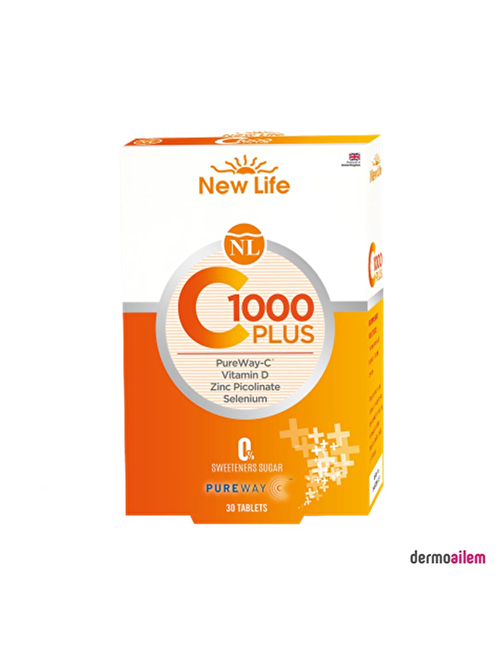 New Life C 1000 Plus Vitamin C D Vitamini Çinko Ve Selenyum İçerikli 30 Tablet