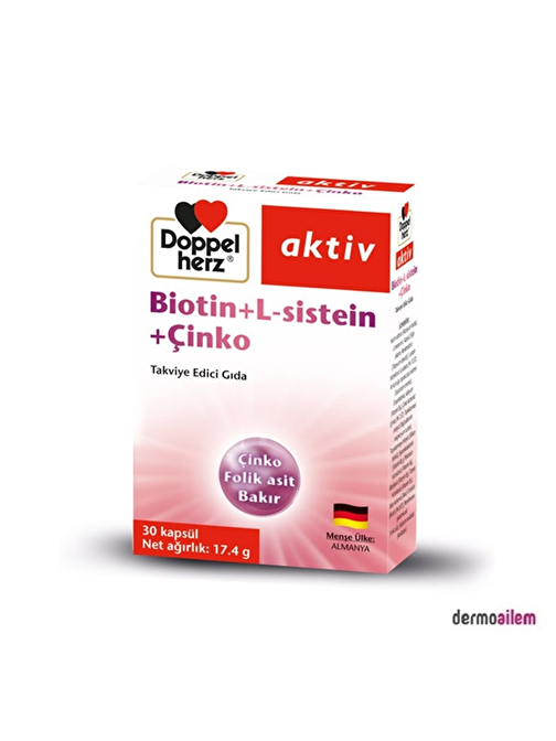 Doppelherz Aktiv Biotin + L-Sistein + Çinko 30 Kapsül