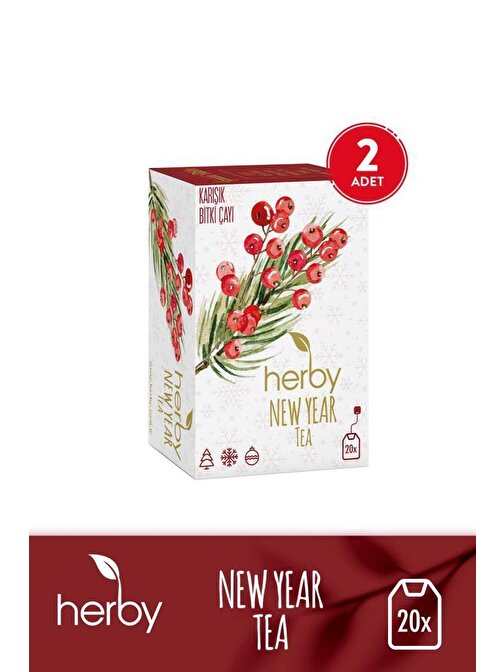 Herby New Year Tea Yılbaşı Temalı Karamel Vanilyalı Bitki Çayı 2'li Paket