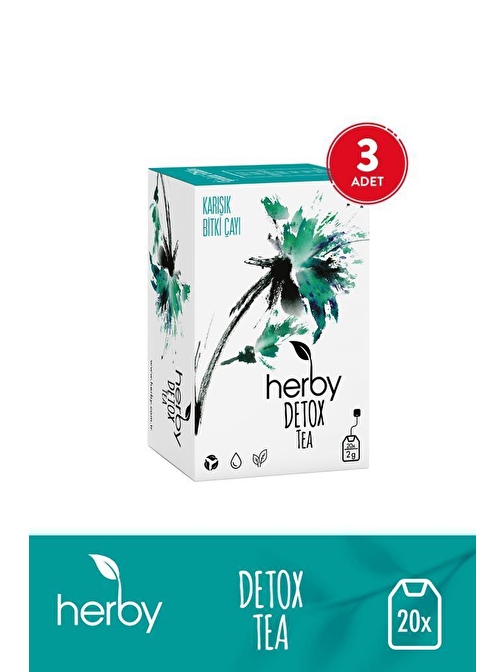 Herby Deto x Tea Diyete Destek Detoks Bitki Çayı 3'lü Paket