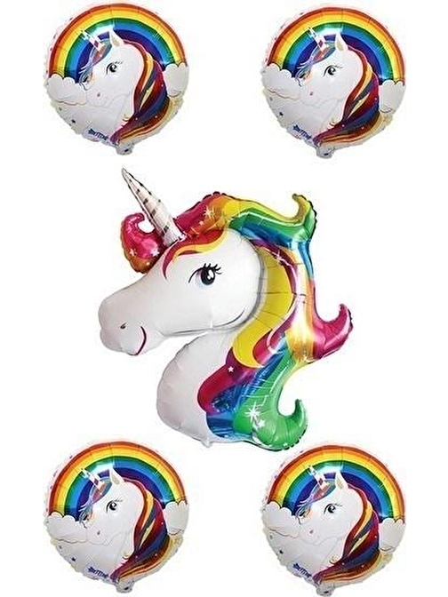 Pazariz Pazariz Unicorn Folyo Balon Seti 5'li Paket