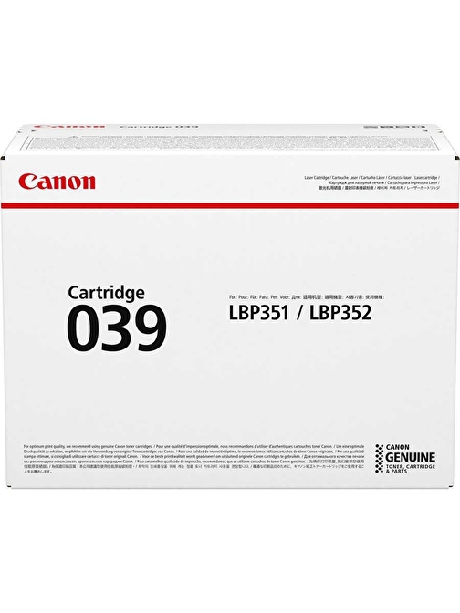 Canon Crg-039 Bk Orijinal Siyah Toner Kartuşu 0287C001Aa