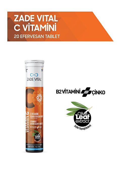 Zade Vital Vitamin C 20 Efervesan Tablet
