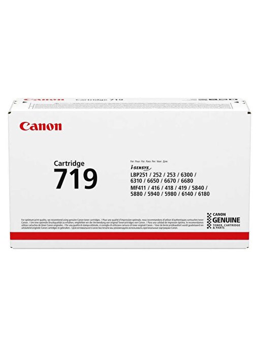 Canon CRG-719-3479B002 Uyumlu Doldurmalı Orjinal Siyah Lazer Toner