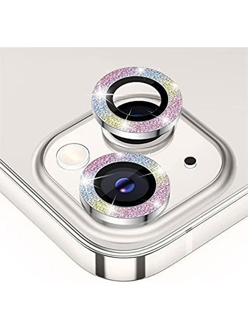 BİNANO IPHONE 12 DIAMOND KARIŞIK PEMBE CAMERA KORUYUCU