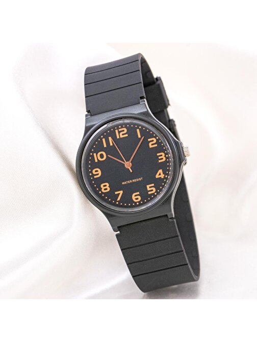 Siyah Renk Unisex Rose Rakamlı Spor Model Şık Kadın Saat ST-304189