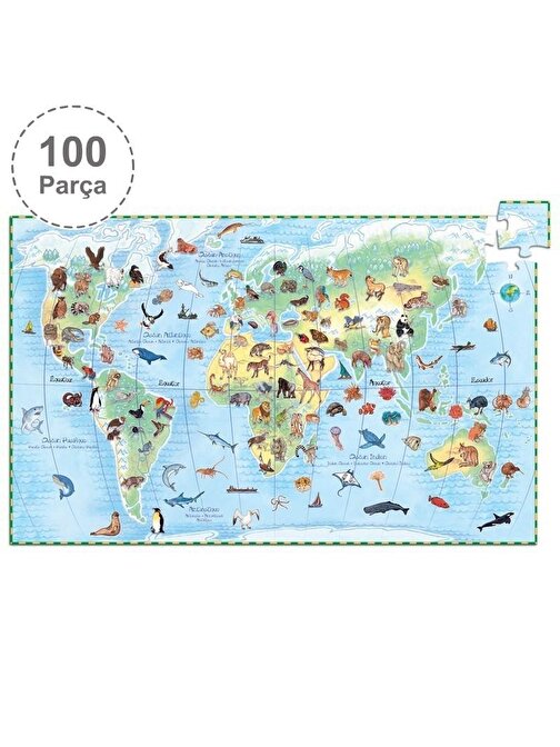 Djeco Klasik Puzzle 100 Parça World'S Animals