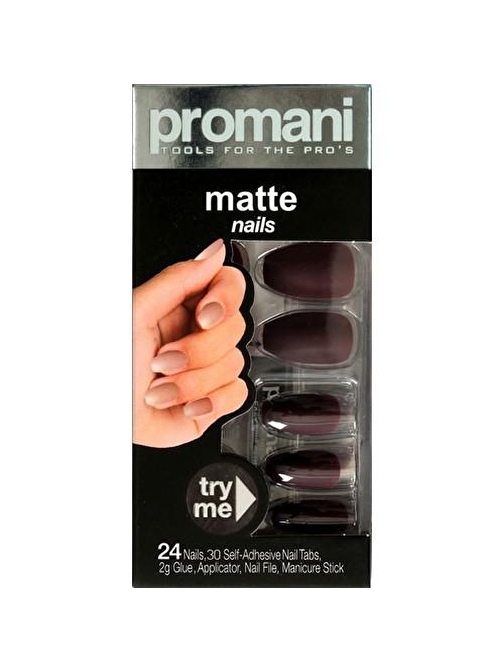 Promani Matte Takma Tırnak Kiti Koyu Bordo Pr-5018