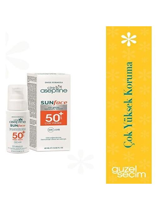 Cire Aseptine Sunface Yüz Koruyucu Losyon Spf50+ 60 Ml