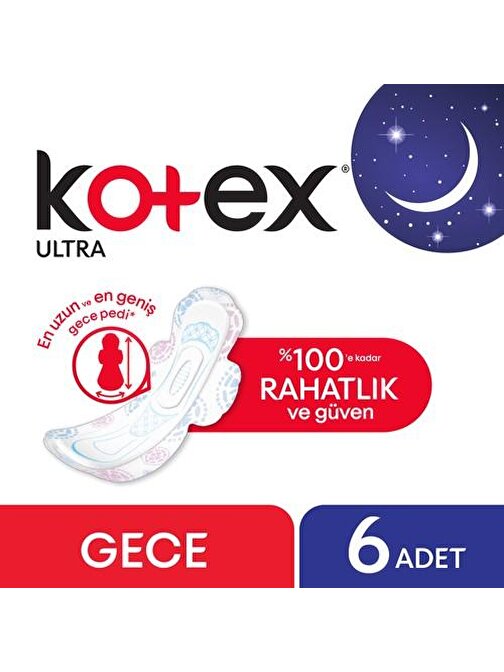 Kotex 16319 Ultra Gece Hijyenik Ped 6 Adet