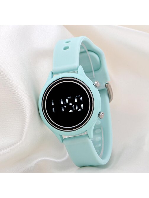 Unisex Tuşlu Led Takvimli Silikon Kadın Kol Saati - Silikon Bileklik Saat ST-304167