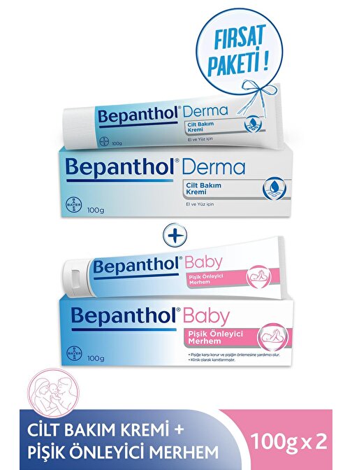 Bepanthol Baby Avantajlı Aile Bakım Seti Pişik Merhemi 100 ml + Cilt Bakım Kremi 100 ml
