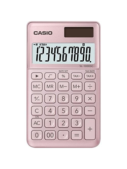 Casio SL-1000SC-PK Cep Tipi 10 Hane Pembe Hesap Makinesi