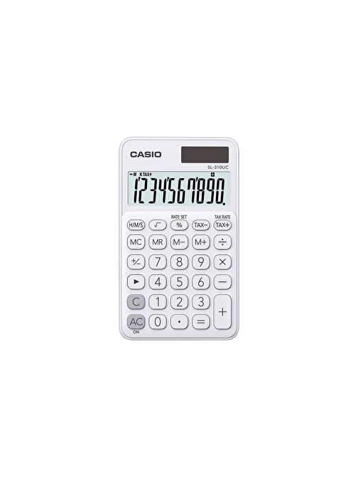 Casio SL-310UC-WE Cep Tipi 10 Hane Beyaz Hesap Makinesi