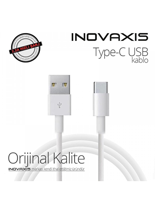 Inovaxis Type-C Kablo Huawei Samsung Glaxy Xiaomi Lg 1Metre