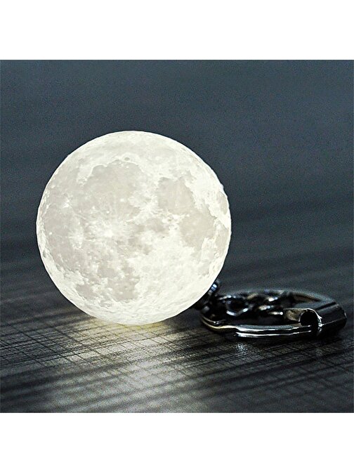 Can İthalat 3D Led Anahtarlık Moon Lamba Işıklı Ay Anahtarlık