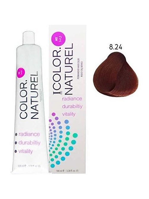 Color Naturel Kalıcı Saç Boyası 100 ml 8.24 Işıltılı Kahve