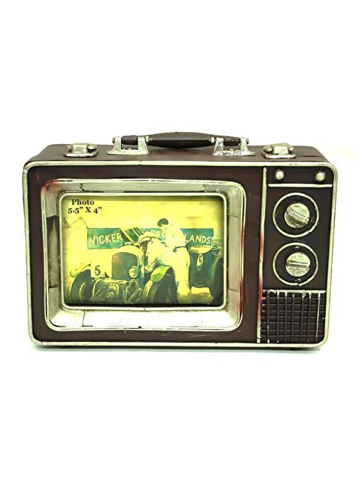 XMARKETTR Dekoratif Metal Televizyon Bavul Vintage Biblo Hediyelik
