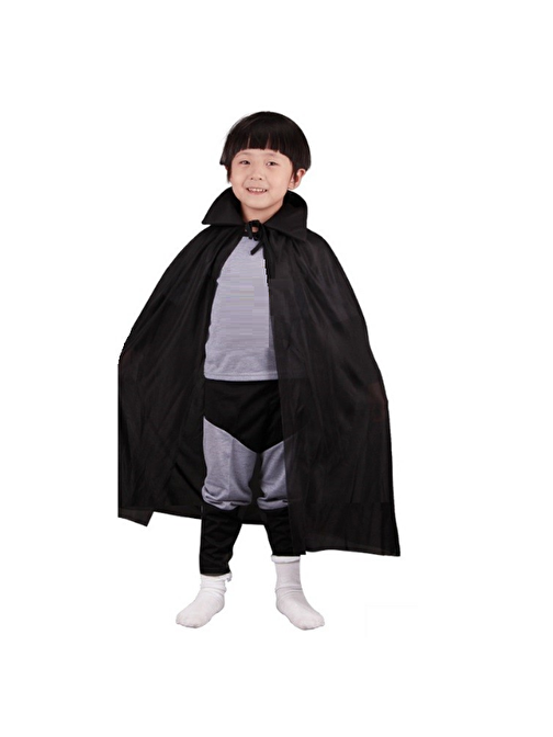 XMARKETTR Siyah Renk Yakalı Çocuk Pelerin 90 cm