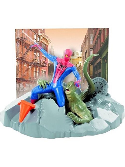 Lisanslı Klip Kitz Spider-man Örümcek Adam Mini Kit Street Battle Maketi