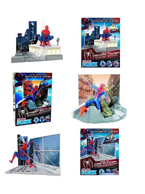 Lisanslı-Klip Kitz SpiderMan Mini Kit 3'lü Maket SETİ