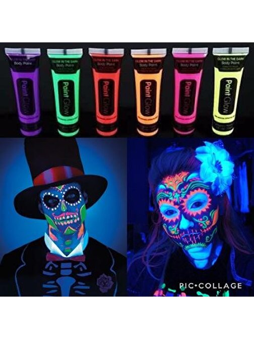 David Walker Neonlu Glow Parti Yüz Boyası 6 Renk 6 Adet