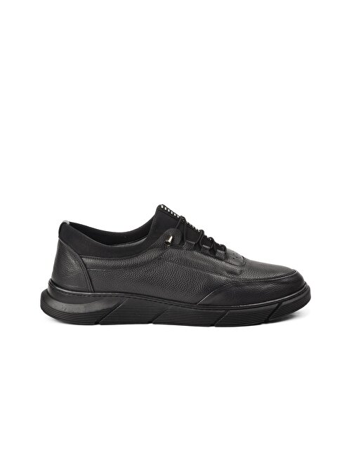 Ayakmod 013-K Siyah Hakiki Deri Büyük Numara Erkek Günlük Ayakkabı