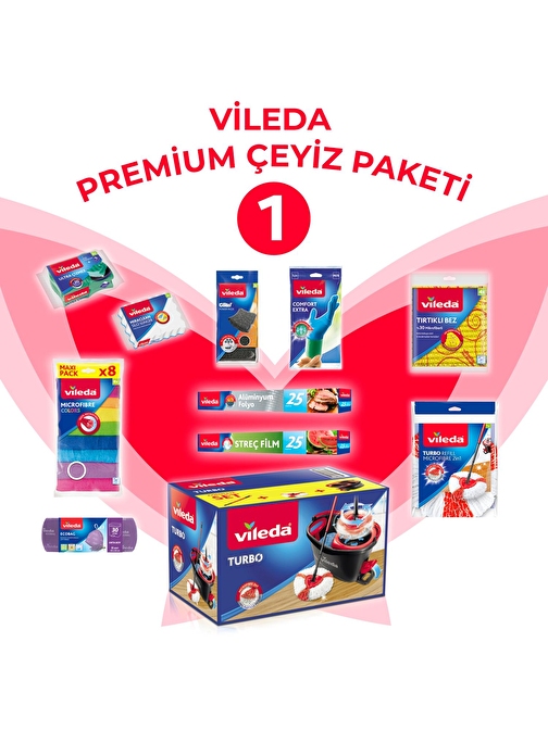 Vileda Premium Çeyiz Paketi - Vileda Turbo 2İn1