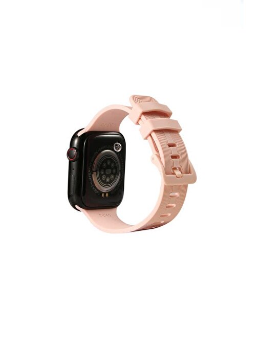 Ceponya KRD23 Apple Watch Ultra 49 mm ​​​​ Silikon Akıllı Saat Kordonu Pembe