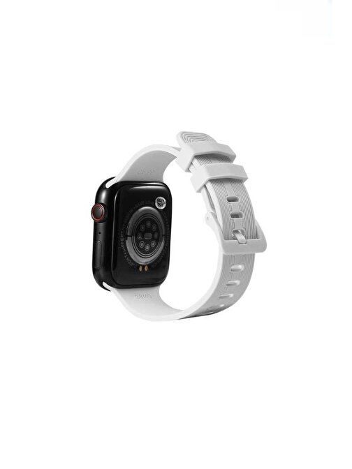 Ceponya KRD23 Apple Watch Ultra 49 mm ​​​​ Silikon Akıllı Saat Kordonu Beyaz
