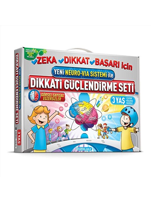 Adeda Yayınları Yeni Neuro Via Sistemi İle Dikkati Güçlendirme Seti - Osman Abalı 3 Yaş