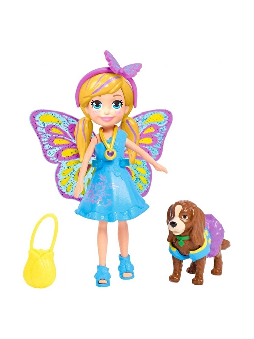 Happy Center GDM15 Polly Pocket Ve Hayvan Dostu Kostüm Giyiyor Oyun Seti Oyuncak Bebek