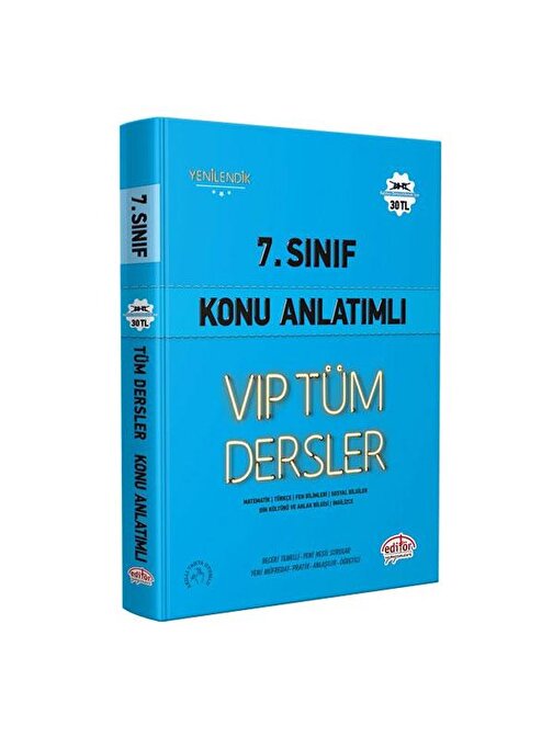 Editör Yayınları 7. Sınıf Tüm Dersler Konu Anlatımlı VIP Mavi Kitap Soru Bankası