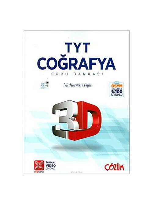 3D Yayınları TYT Coğrafya Tamamı Video Çözümlü Coğrafya Soru Bankası - Muharrem Yiğit