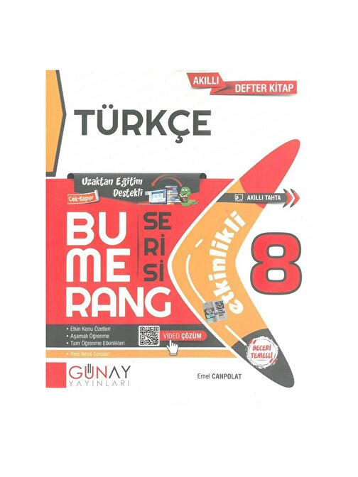 Günay Yayınları 8. Sınıf Türkçe Etkinlikli Bumerang Serisi Soru Bankası