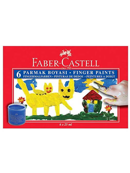 Faber-Castell 160402 Parmak Boyası 6'lı Çok Renkli 25 ml