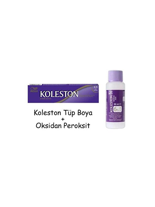 Koleston Tüp Boya 50 ml - 5.4 Açık Kestane + 20 Vol Oksidan Peroksit