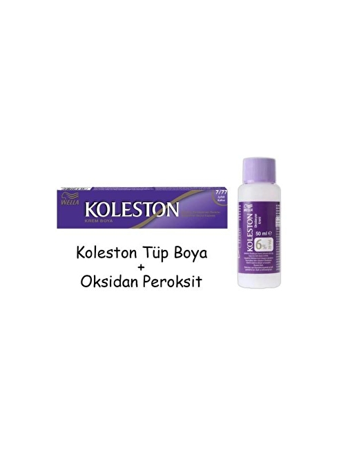 Koleston Tüp Boya 50 ml - 7.77 Işıltılı Kahve + 20 Vol Oksidan Peroksit