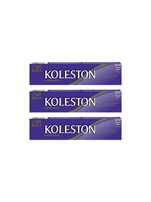 Wella Koleston Tüp Saç Boyası 50 ml 5.37 Kışkırtıcı Kahve 3 Adet