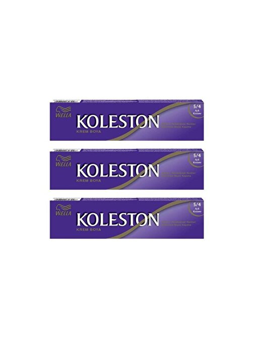 Wella Koleston Tüp Saç Boyası 50 ml 5.4 Açık Kestane 3 Adet