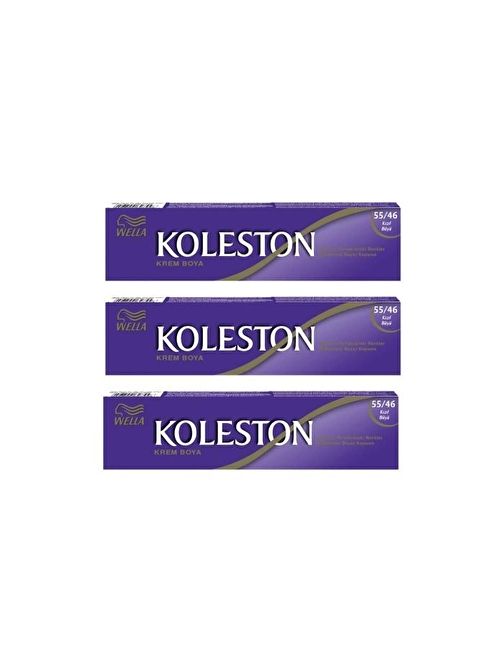 Wella Koleston Tüp Saç Boyası 50 ml 55.46 Kızıl Büyü 3 Adet