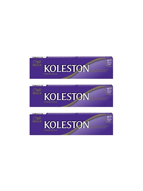 Wella Koleston Tüp Saç Boyası 50 ml 6.7 Çikolata Kahve 3 Adet