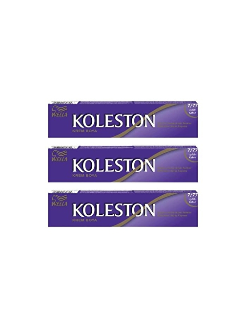 Wella Koleston Tüp Saç Boyası 50 ml 7.77 Işıltılı Kahve 3 Adet