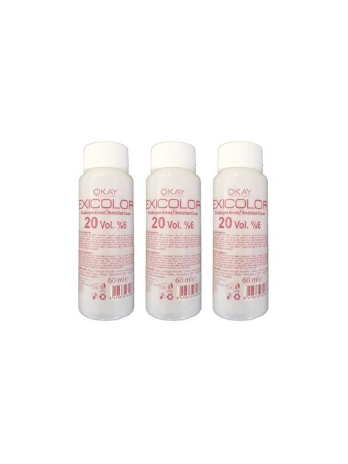 Exicolor 20 Volüm %6 Oksidan Peroksit 60 Ml 3 Adet