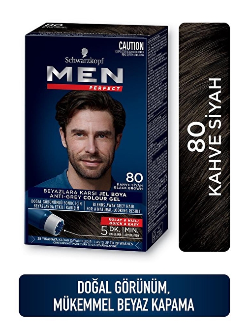 Schwarzkopf Men Perfect Beyazlara Karşı Jel Boya 80 Kahve Siyah