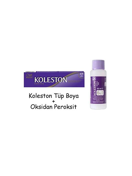 Koleston Tüp Boya 50 ml - 6.0 Koyu Kumral + 20 Vol Oksidan Peroksit